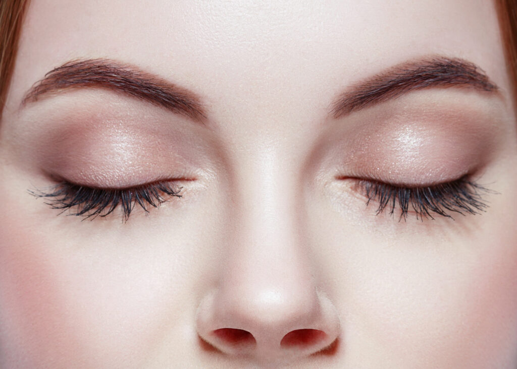 Eyes woman closed eyebrow eyes lashes